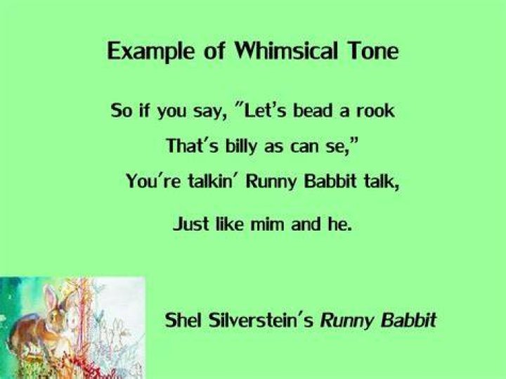 What does whimsical tone mean?