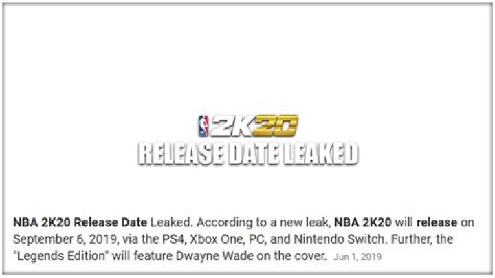 Will there be a NBA 2k20 Prelude?